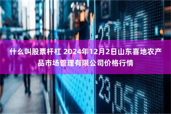 什么叫股票杆杠 2024年12月2日山东喜地农产品市场管理有限公司价格行情