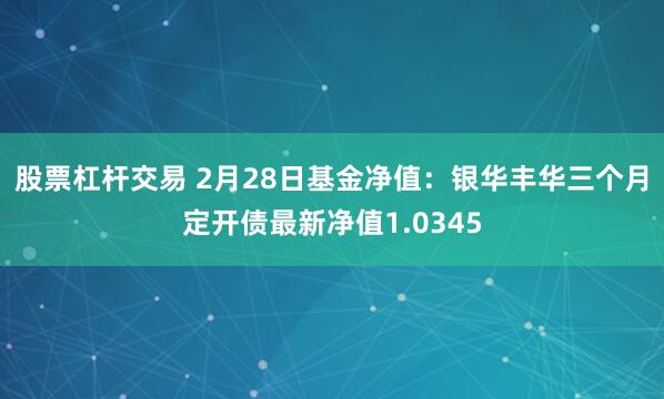 股票杠杆交易 2月28日基金净值：银华丰华三个月定开债最新净值1.0345